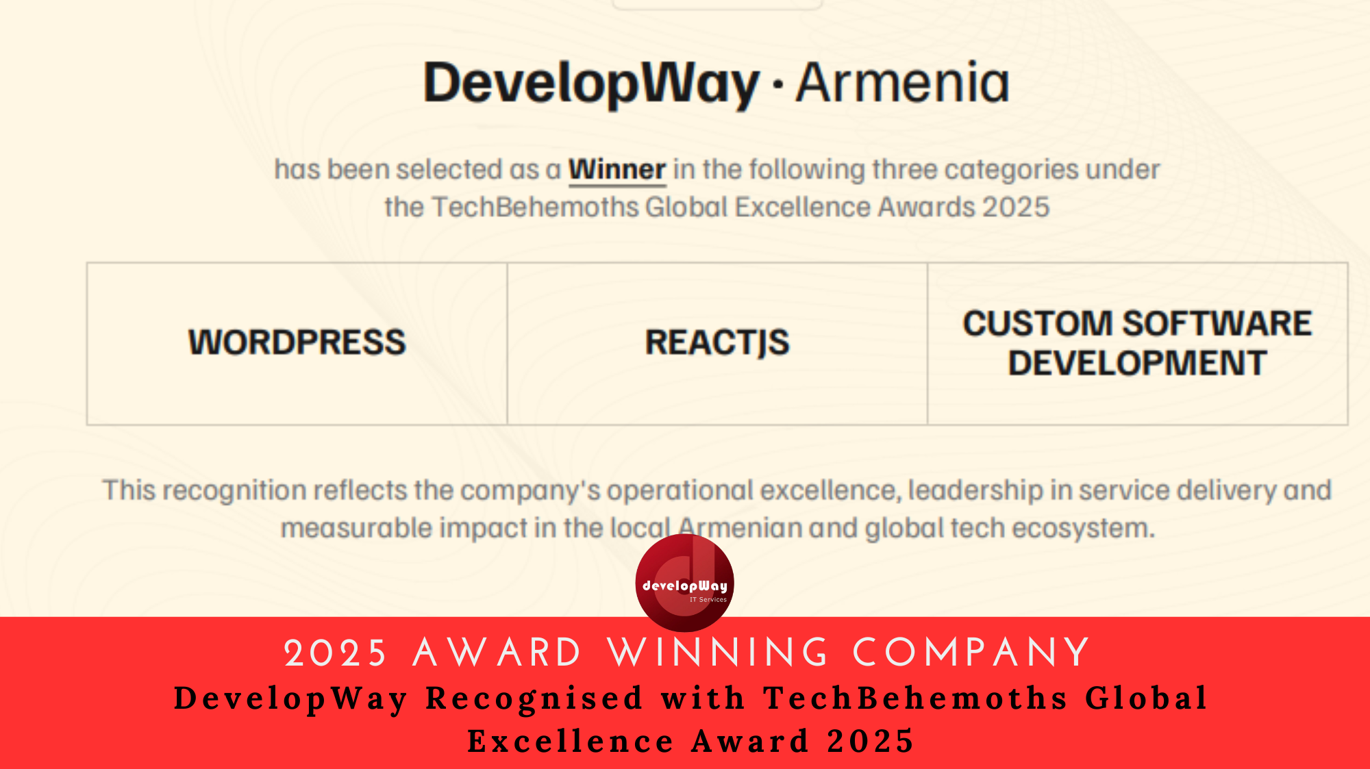 2025 excellence award